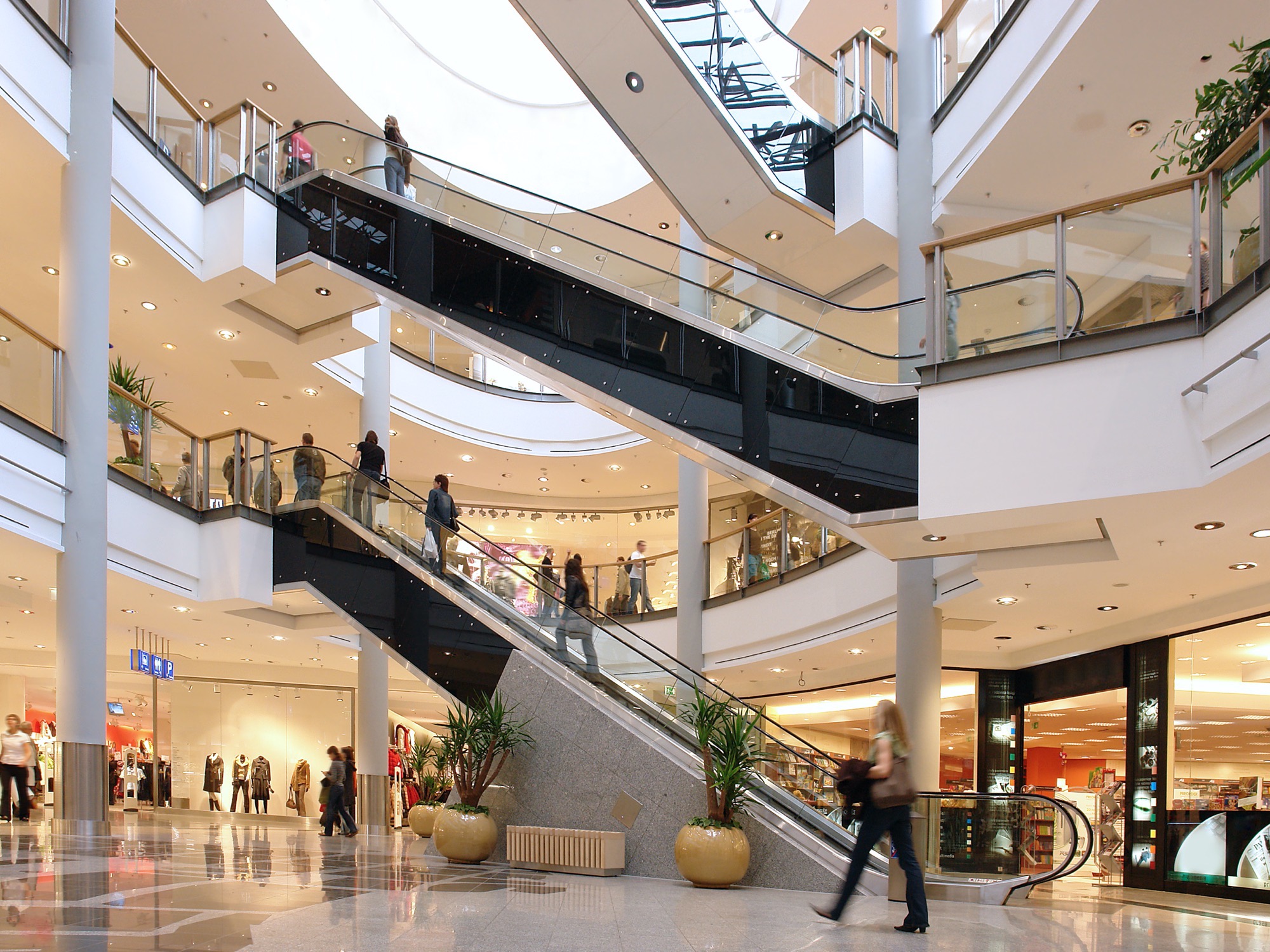 Interior photo of a mall.