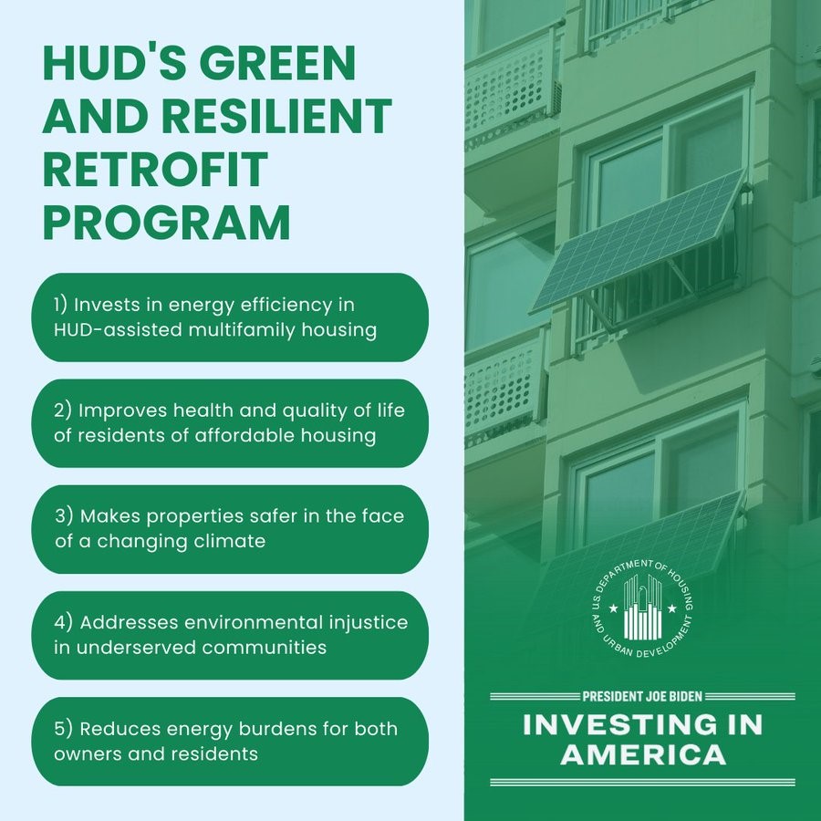 Infographic on HUD's Green and Resilient Retrofit Program. Source: Department of Housing and Urban Development via Twitter.